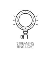 Indoor halogen streaming light lamp outline icon vector
