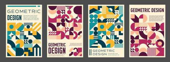 Abstract modern geometric poster, certificate vector