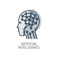 Artificial intelligence algorithm line icon vector