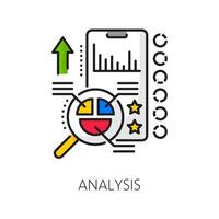 web aplicación desarrollo icono, análisis, mejoramiento vector