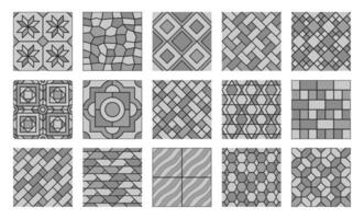 Grey pavement top view pattern, sidewalk tile vector