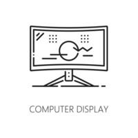 Computer display electronic hardware line icon vector