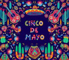 Mexican Cinco de Mayo holiday banner with sombrero vector