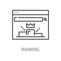 Ranking, web audit icon, website content analytics vector