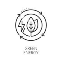 Green energy, eco power icon, natural electricity vector