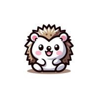 Hedgehog Cute Mascot Logo Illustration Chibi Kawaii vector