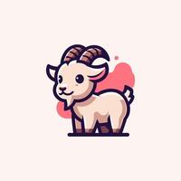 Goat Cute Mascot Logo Illustration Chibi Kawaii vector