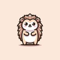 Hedgehog Cute Mascot Logo Illustration Chibi Kawaii vector