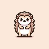 Hedgehog Cute Mascot Logo Illustration Chibi Kawaii vector