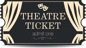 Admit One Theatre Ticket With Curtains vector