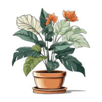 AI generated House plants home decor png