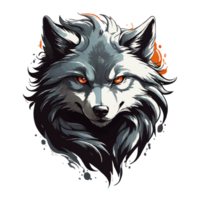 ai généré une dessin animé graphique conception avec Loup png