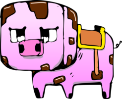 illustration of a square pig covered in mud png