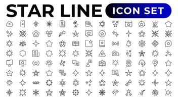 Star icon collection. Different stars set.Outline icon collection. vector