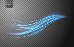 Abstract Blue Wavy Line of Light with A Background, Isolated and Easy to Edit, Vector Illustration