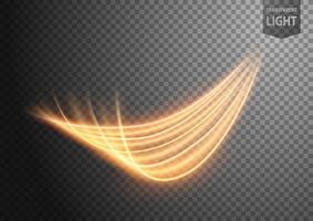 Abstract Gold Wavy Line of Light with A Background, Isolated and Easy to Edit, Vector Illustration