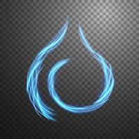 Abstract Blue Fire Line of Light with A Background, Isolated and Easy to Edit, Vector Illustration