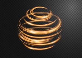 Abstract Gold Swirl Line of Light with A Background, Isolated and Easy to Edit, Vector Illustration