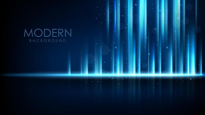 Abstract Futuristic Light Blue Vertical Lines Light on Blue Background, Vector Illustration