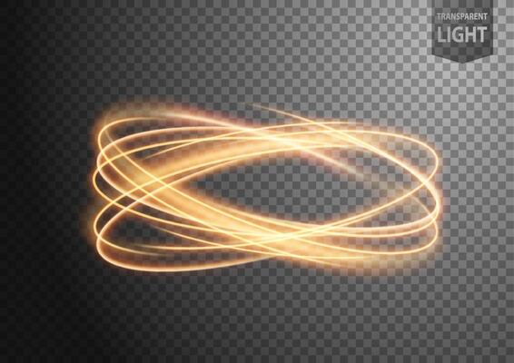 Abstract Gold Ring of Light with A Background, Isolated and Easy to Edit, Vector Illustration
