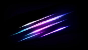 Abstract Multicolor Lines of Light, Isolated on Dark Background, Vector Illustration