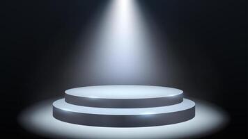 Spotlight Shining On Empty Podium, Vector Illustration