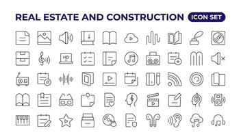 content creator icons set.Outline icon set. vector