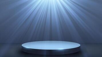 Spotlight Shining On Empty Podium, Vector Illustration