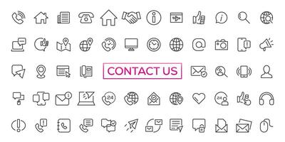 Set of simple Contact us icons for web and mobile app. Social Media network icon call us email mobile signs. Customer service. Contact support sign and symbols vector