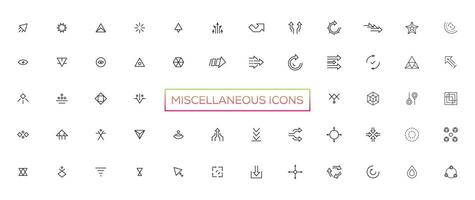 Miscellaneous icons- thin line web icon set. Outline icons collection. Simple vector illustration