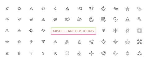 Miscellaneous icons- thin line web icon set. Outline icons collection. Simple vector illustration