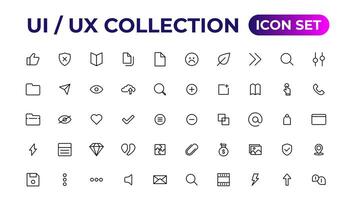 Ui ux icon set, user interface iconset collection. vector