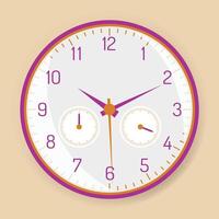 Clock icon in flat style, timer on blue background. Business watch. Vector design element for you project