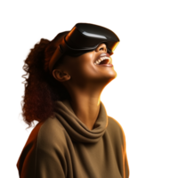 AI generated Young Woman Delighting in VR Experience png