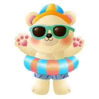 teddy met rubber ring in zomer png