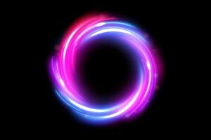 Abstract Ring Light Effect Isolated on Dark Background, Vector Illustration