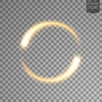 Rotating Gold Light. Isolated on Background, Vector Illustration