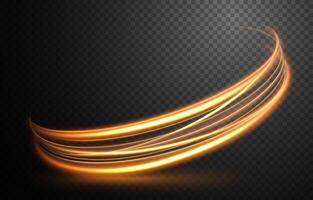 Elegant Gold Wavy Line of Light with A Pattern, Isolated and Easy to Edit, Vector Illustration