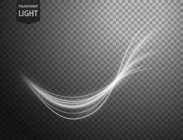 Abstract White Wavy Line of Light with A Background, Isolated and Easy to Edit, Vector Illustration