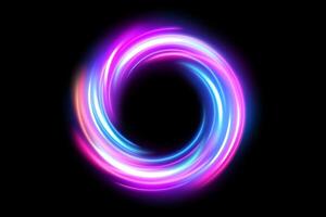 Abstract Ring Light Effect Isolated on Dark Background, Vector Illustration