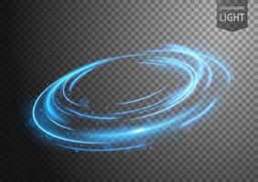 Abstract Blue Twist of Light with Blue Bokeh on Background, Isolated and Easy to Edit, Vector Illustration
