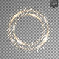 Rotating Gold Light. Isolated on Background, Vector Illustration