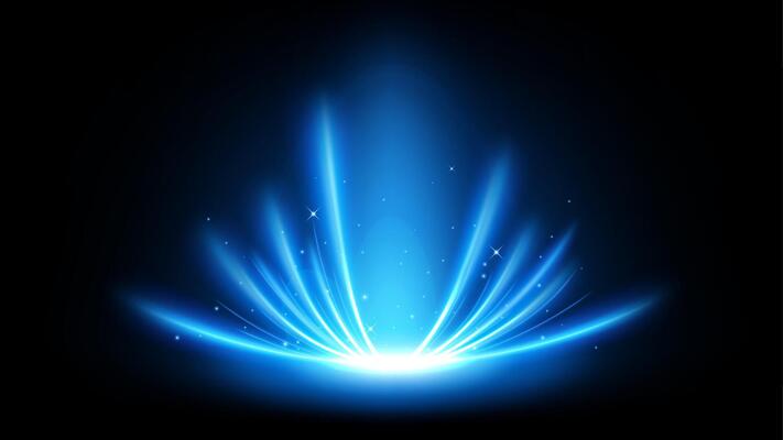 Blue Rays Rising Background, Vector Illustration