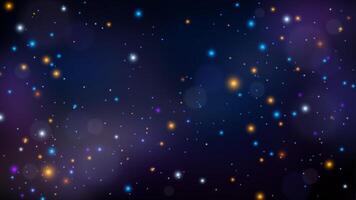 Collection Of Stars In Outer Space Background, Vector Illustration