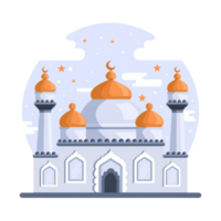 hand drawn muslim mosque illustration png