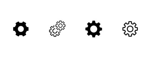 settings icon in different style vector illustration. two colored and black settings vector icons designed in filled, outline, line and stroke style can be used for web, mobile, ui