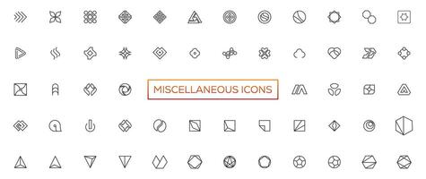 Miscellaneous icons- thin line web icon set. Outline icons collection. Simple vector illustration