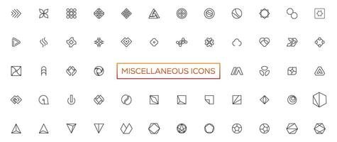 Miscellaneous icons- thin line web icon set. Outline icons collection. Simple vector illustration