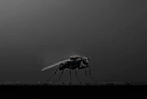 AI generated Mosquito standing on table. Close up of a fly photo