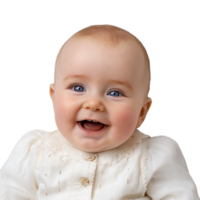 ai gegenereerd glimlachen baby bovenste schot met transparant achtergrond PNG voor veelzijdig gebruik in ontwerpen en presentaties